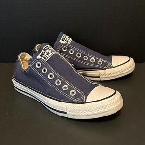 CONVERSE All Star Shoes NAVY BLUE Low Top Sneakers Men's 4 Women's 6 *NO LACES